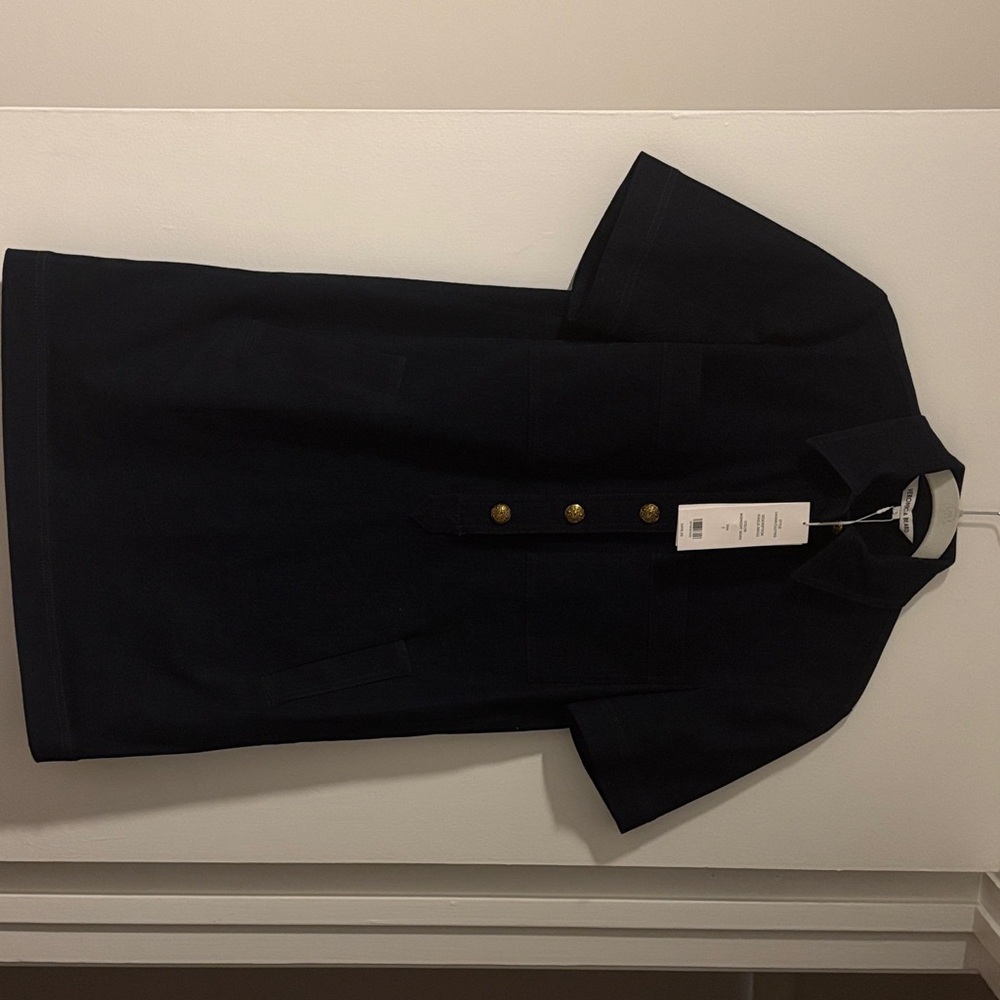 Veronica Beard Denim Dress with Gold Buttons